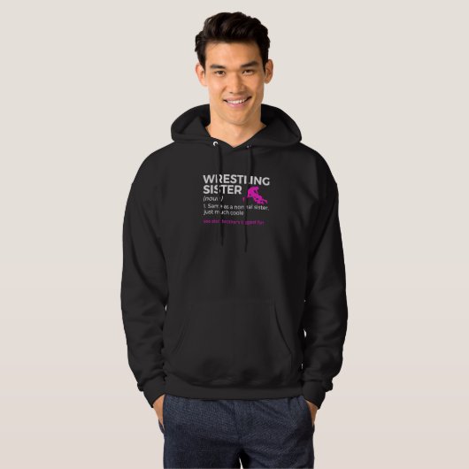 Wrestling Sister Definition Brother's Biggest Fan Hoodie (Voorkant volledig)