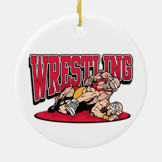 Wrestling Takedown Keramisch Ornament (Achterkant)