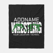 Wrestling Team ADD TEKST School Athlete Wrestler Fleece Deken (Voorkant)