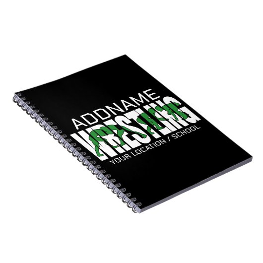Wrestling Team ADD TEKST School Athlete Wrestler Notitieboek (Rechterzijde)