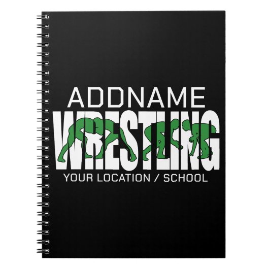 Wrestling Team ADD TEKST School Athlete Wrestler Notitieboek (Voorkant)