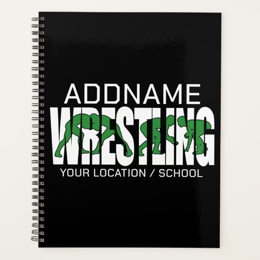 Wrestling Team ADD TEKST School Athlete Wrestler Planner (Voorkant)