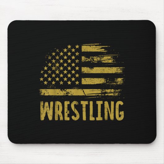 Wrestling USA Flag Wrestler Patriottische Mannen B Muismat (Voorkant)