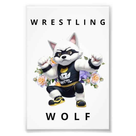 Wrestling Wolf - Fierce Sports Nursery Art Foto Afdruk (Voorkant)