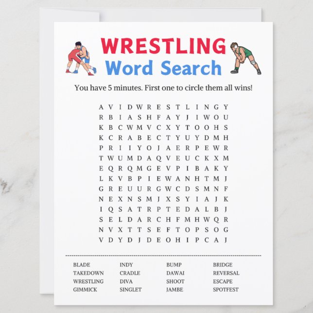 Wrestling Word Search spel (Voorkant)