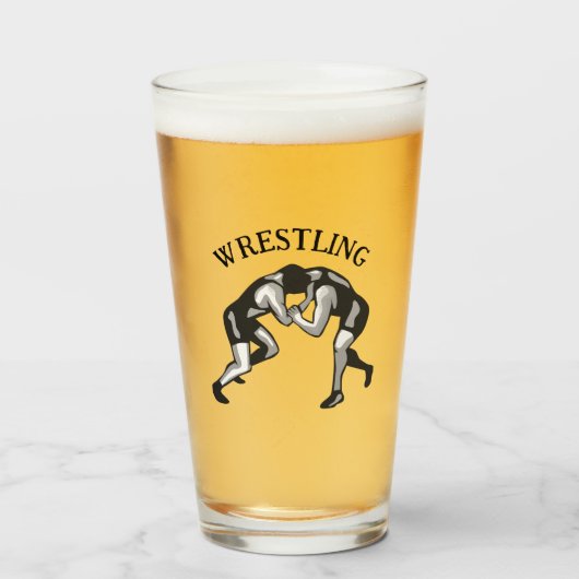 Wrestling Wrestler Design Glas (Voorkant gevuld)