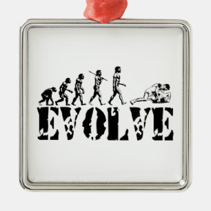 Wrestling Wrestler Grappling Sports Evolution Art Metalen Ornament