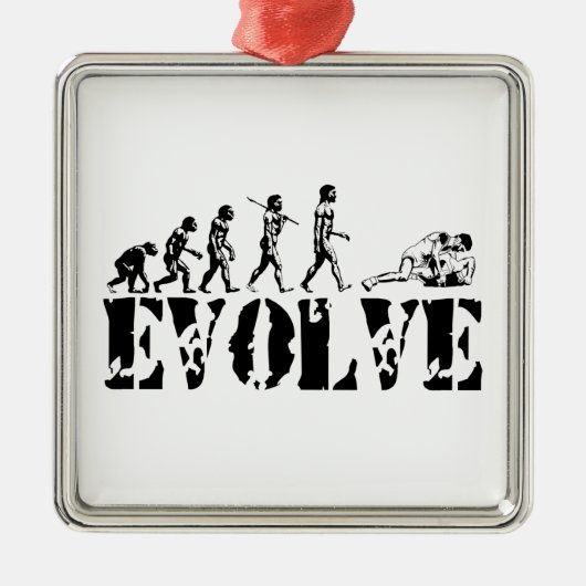Wrestling Wrestler Grappling Sports Evolution Art Metalen Ornament (Voorkant)