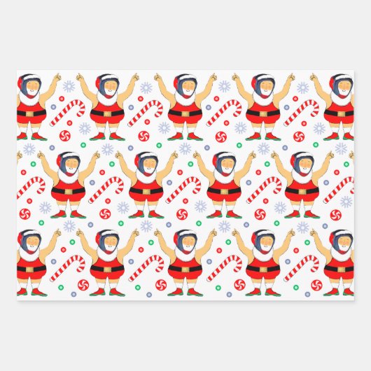 Wrestling Wrestler Holiday Gift Wrapping Paper (Voorkant 3)