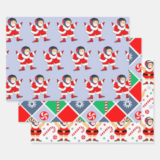 Wrestling Wrestler Holiday Gift Wrapping Paper (Set)