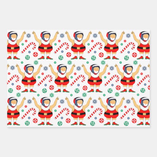 Wrestling Wrestler Holiday Gift Wrapping Paper (Voorkant 3)