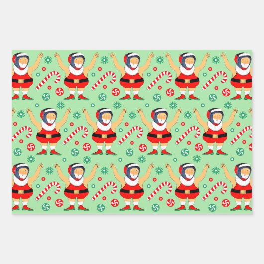 Wrestling Wrestler Holiday Gift Wrapping Paper (Voorkant)