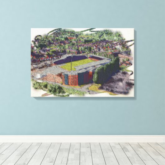 Wrexham AFC, Racecourse Ground Canvas Afdruk (Insitu (Houten vloer))