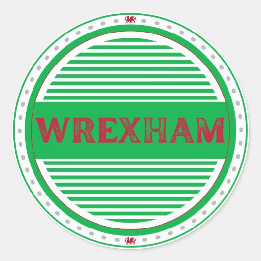 Wrexham City Pride Embleem – Welshe Identiteit Ronde Sticker (Voorkant)