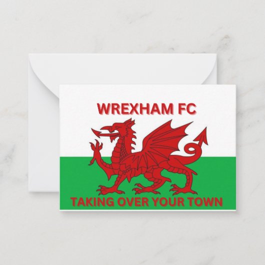 Wrexham Fc neemt je stad over Notitiekaartje (Voorkant)