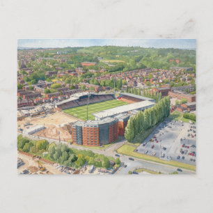Wrexham Racecourse Ground Aquarel Kunst Briefkaart