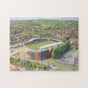 Wrexham Racecourse Ground Aquarel Kunst Legpuzzel