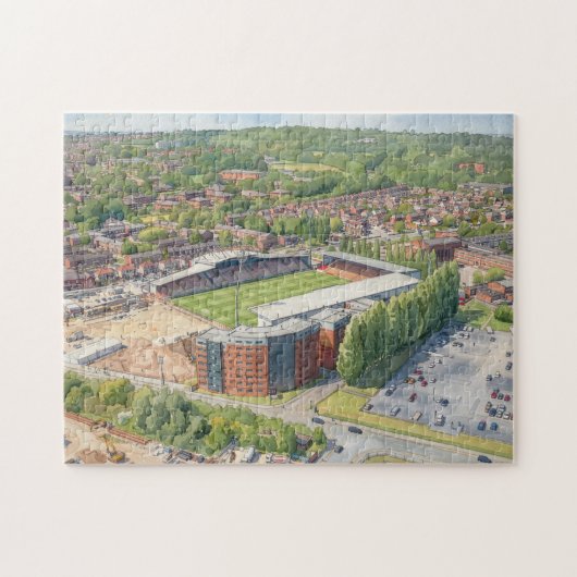 Wrexham Racecourse Ground Aquarel Kunst Legpuzzel (Horizontaal)