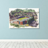 Wrexham Stadion Architectuur Aquarel Kunst Canvas Afdruk (Insitu (Houten vloer))