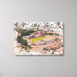 Wrexham Stadion Architectuur Aquarel Kunst Canvas Afdruk