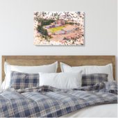 Wrexham Stadion Architectuur Aquarel Kunst Canvas Afdruk (Insitu (Slaapkamer))