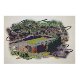 Wrexham Stadion Architectuur Aquarel Kunst Perfect Poster