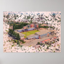 Wrexham Stadion Architectuur Aquarel Kunst