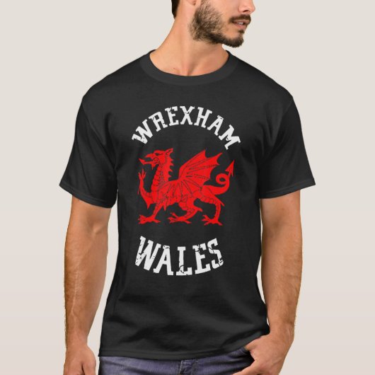Wrexham Wales Retro  T-shirt (Voorkant)