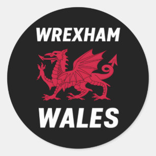 Wrexham Wales Vlag Ronde Sticker
