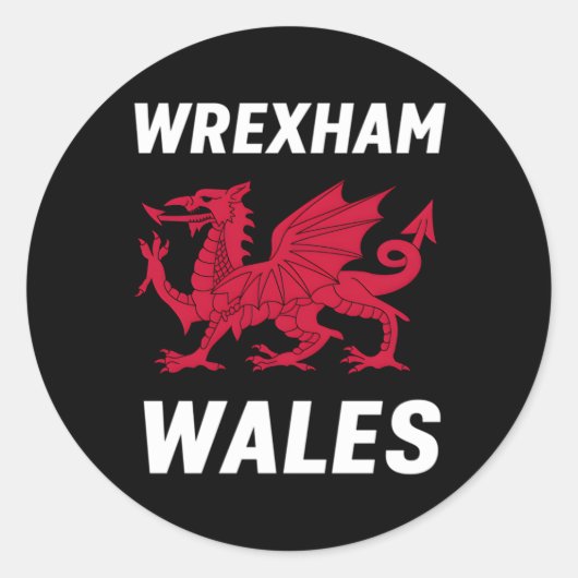 Wrexham Wales Vlag Ronde Sticker (Voorkant)