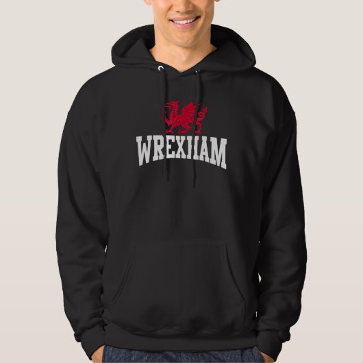 Wrexham Wales Welsh Dragon Cymru Hoodie (Voorkant)