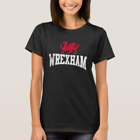 Wrexham Wales Welsh Dragon Cymru T-shirt (Voorkant)