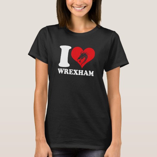 Wrexham Wales Welsh I Love Wrexham 2 T-shirt (Voorkant)