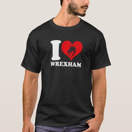 Wrexham Wales Welsh I Love Wrexham 2 T-shirt (Voorkant)