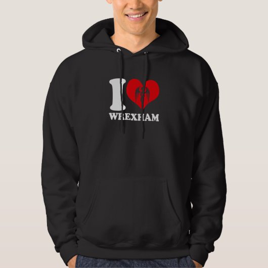 Wrexham Wales Welsh I Love Wrexham Wrexham Hoodie (Voorkant)