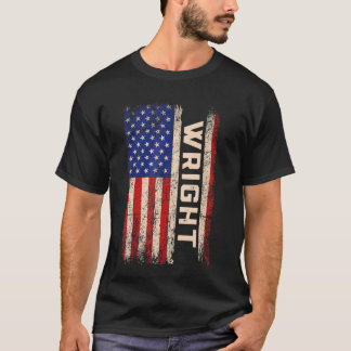 Wright Achternaam Shirt Wright Naam Amerikaanse vl