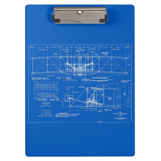 Wright Bros. "Flyer"-blauwdruk 1903 Klembord (Voorkant)