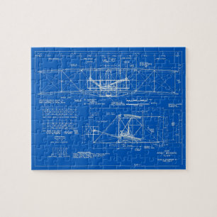 Wright Bros. "Flyer"-blauwdruk 1903 Legpuzzel