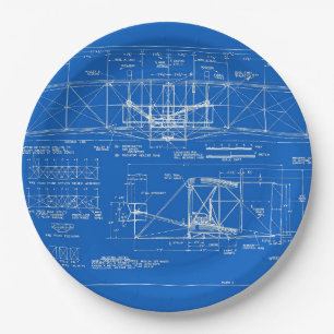 Wright Bros. "Flyer"-blauwdruk 1903 Papieren Bordje