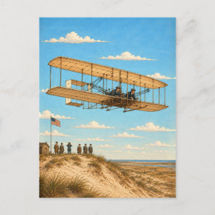 Wright Brothers Flyer Boven Kitty Hawk Briefkaart