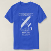 Wright Brothers Flyer Eerste Vliegtuig Infographic T-shirt (Design voorkant)