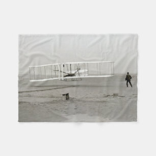 Wright Brothers Flyer Eerste Vliegtuigvlucht Lucht Fleece Deken