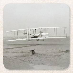 Wright Brothers Flyer Eerste Vliegtuigvlucht Lucht Kartonnen Onderzetters