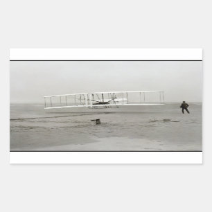 Wright Brothers Flyer Eerste Vliegtuigvlucht Lucht Rechthoekige Sticker