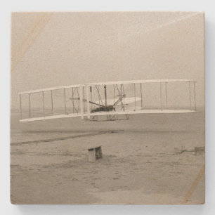 Wright Brothers Flyer Eerste Vliegtuigvlucht Lucht Stenen Onderzetter