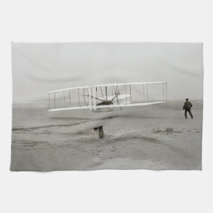 Wright Brothers Flyer Eerste Vliegtuigvlucht Lucht Theedoek