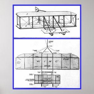 Wright Brothers Patent Drawings 1908 Poster