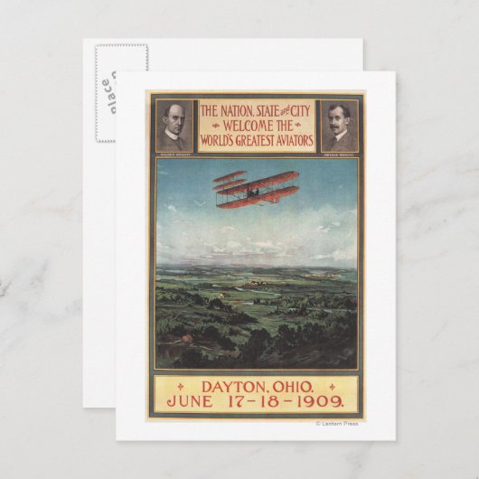 Wright Brothers Plane Briefkaart (Voorkant / Achterkant)