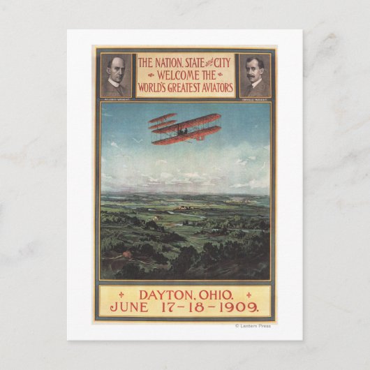 Wright Brothers Plane Briefkaart (Voorkant)