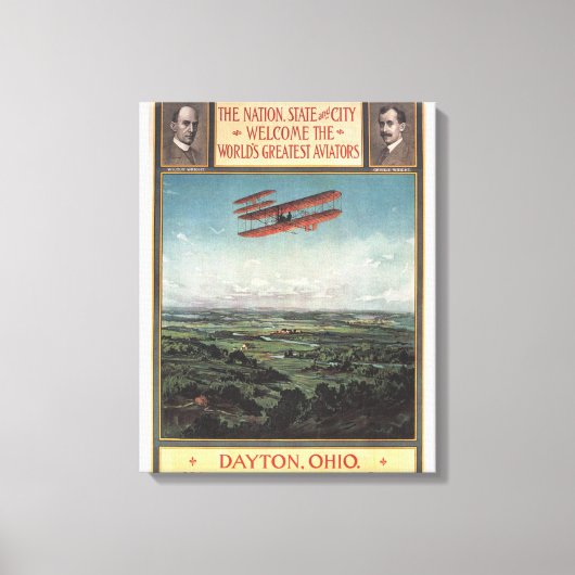 Wright Brothers Plane Canvas Afdruk (Voorkant)